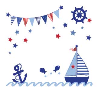 Personalized Blue Piggy Bank - Sailboat - MyBambino.com