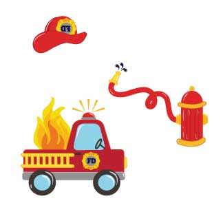 White Toy Box Bench - Fire Truck - MyBambino.com