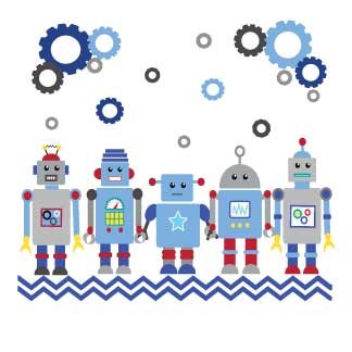 White Toy Box Bench - Robot - MyBambino.com