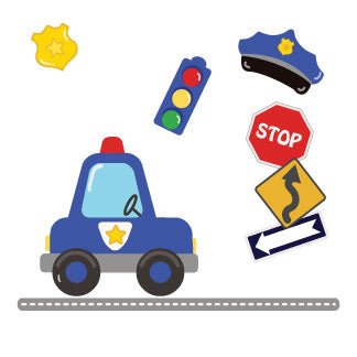 Hand Painted Police Car Piggy Bank - MyBambino.com
