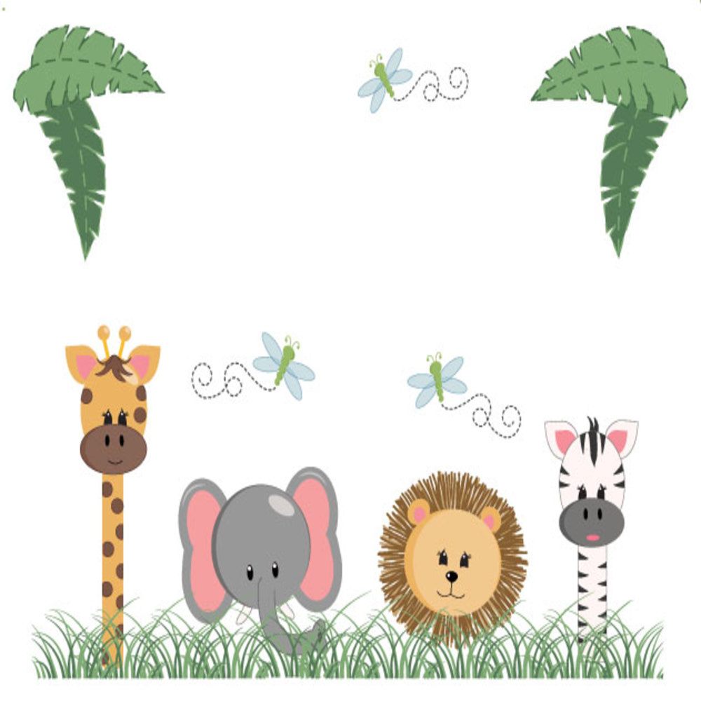 White Circle Sign - Jungle Safari Animals - MyBambino.com