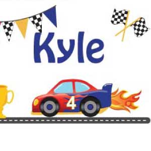 White Toy Box Bench - Race Cars - MyBambino.com