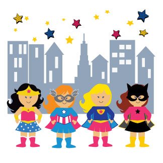 Girls Superhero White Storage Step Stool - MyBambino.com