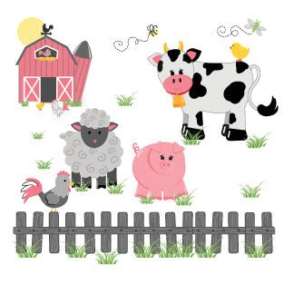 Personalized Girls Wall Plaque - Barnyard Friends Pastel - MyBambino.com