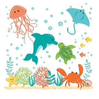Personalized Natural Wood Sea Life Book Caddy - MyBambino.com