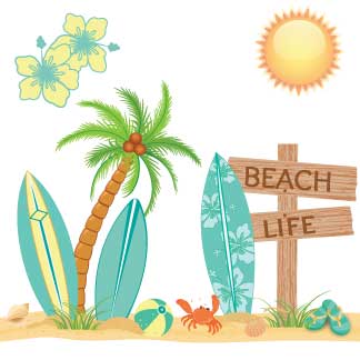 White Toy Box Bench - Surfs Up - MyBambino.com