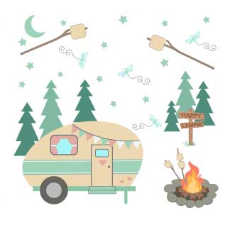 Camp S'mores White Storage Step Stool - MyBambino.com