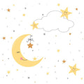 Celestial Moon Natural Storage Step Stool - MyBambino.com