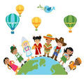 Personalized Small World Natural Wood Book Caddy - MyBambino.com