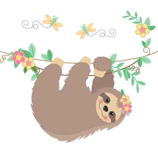 Personalized Book Caddy - Floral Sloth - MyBambino.com