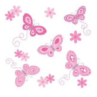 Pink Butterflies White Storage Step Stool - MyBambino.com