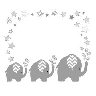 Personalized Gray Elephant White Flip Stool - MyBambino.com