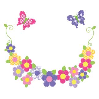 Personalized Bright Butterfly Garland Espresso Two Step Stool - MyBambino.com