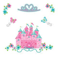 Personalized Piggy Bank - Pink Teal Castle - MyBambino.com