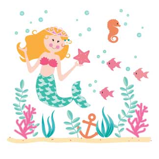 White Circle Sign - Blonde Little Mermaid - MyBambino.com