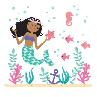 White Circle Sign - African American Mermaid - MyBambino.com