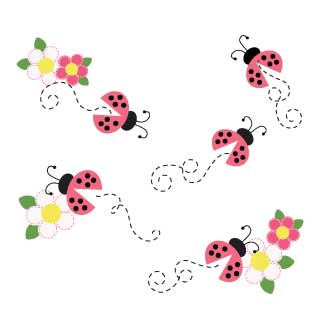Natural Pink Ladybug Growth Chart - MyBambino.com