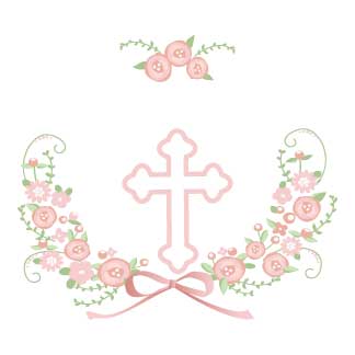 Blush Floral Cross Door Hanger - MyBambino.com