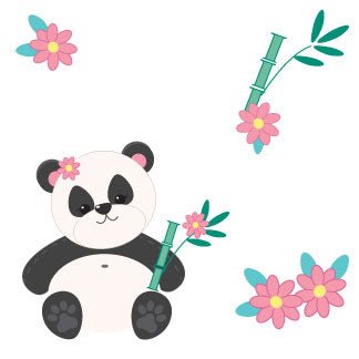 Panda Bear Natural Spindle Rocking Chair - MyBambino.com