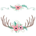 Personalized Floral Antler Wood Book Caddy - MyBambino.com