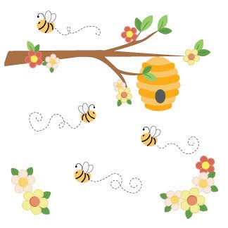 White Toy Box Bench - Honey Bees - MyBambino.com