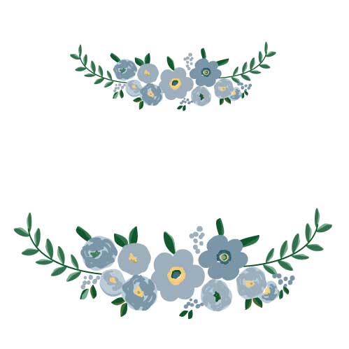 Personalized Throw Pillow - Blue Spring Floral - MyBambino.com