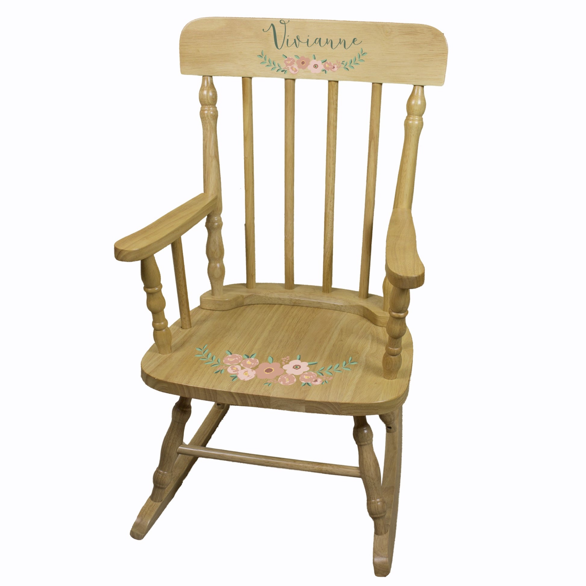 Personalized Child's Wood Spindle Rocking Chair 2.0 - MyBambino.com