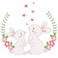 Wood Storage Stool - Floral Bunny - MyBambino.com