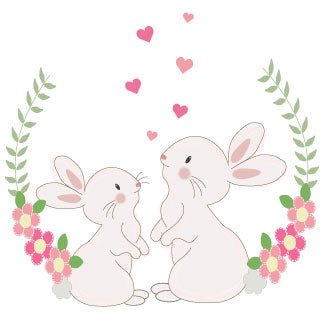 Wood Storage Stool - Floral Bunny - MyBambino.com