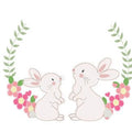 Personalized Floral Bunny White Flip Stool - MyBambino.com
