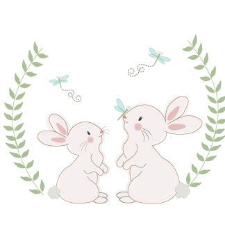 Natural Wood Circle Sign - Classic Bunny - MyBambino.com