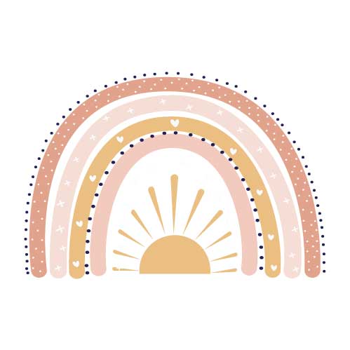 Retro Boho Rainbow White Spindle Rocking Chair - MyBambino.com