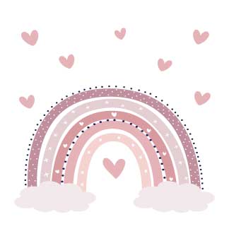 Personalized Girl's Mauve Rainbow Pillowcase - MyBambino.com