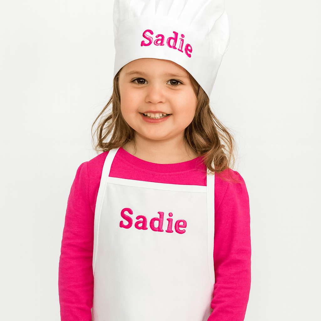 Child's Embroidered White Apron - MyBambino.com