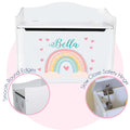 Personalized White Toy Box Bench 2.0 - MyBambino.com