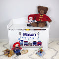 Personalized White Toy Box Bench 2.0 - MyBambino.com