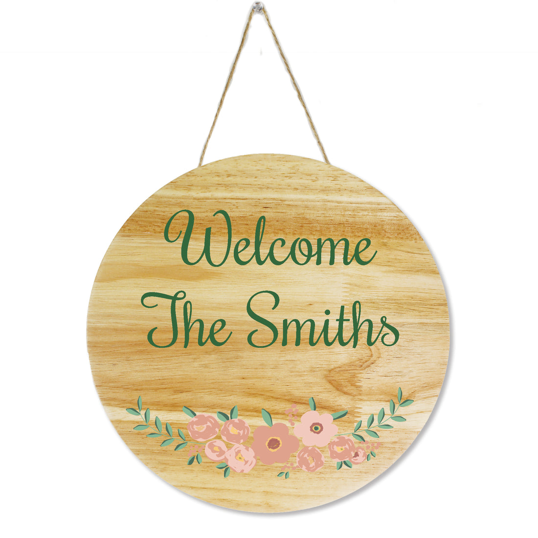 Natural Circle Sign - Blush Floral - MyBambino.com
