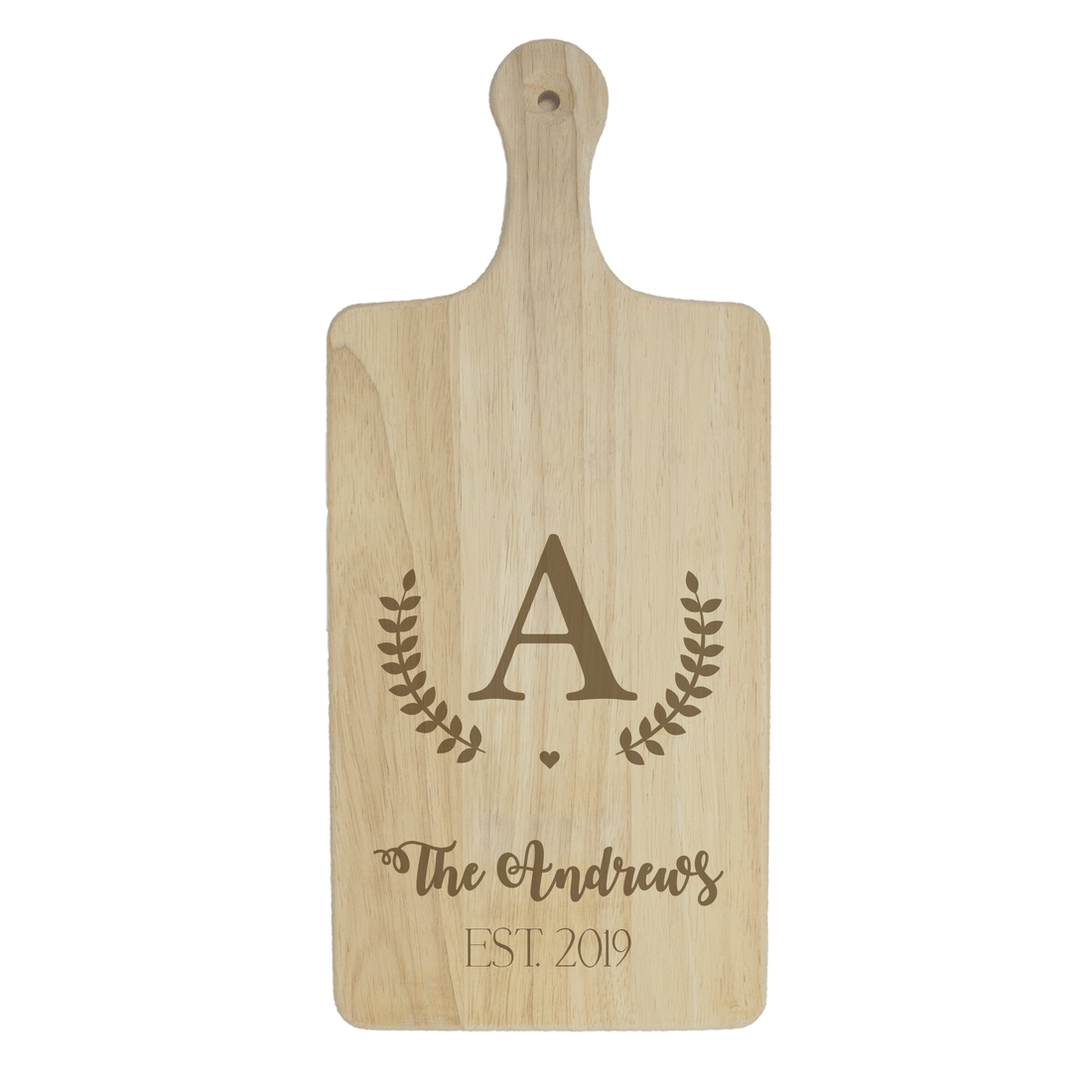 Engraved Wood Cutting Board with Monogram 8x18 - MyBambino.com