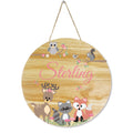 Natural Wood Circle Sign - Woodland Pastel - MyBambino.com