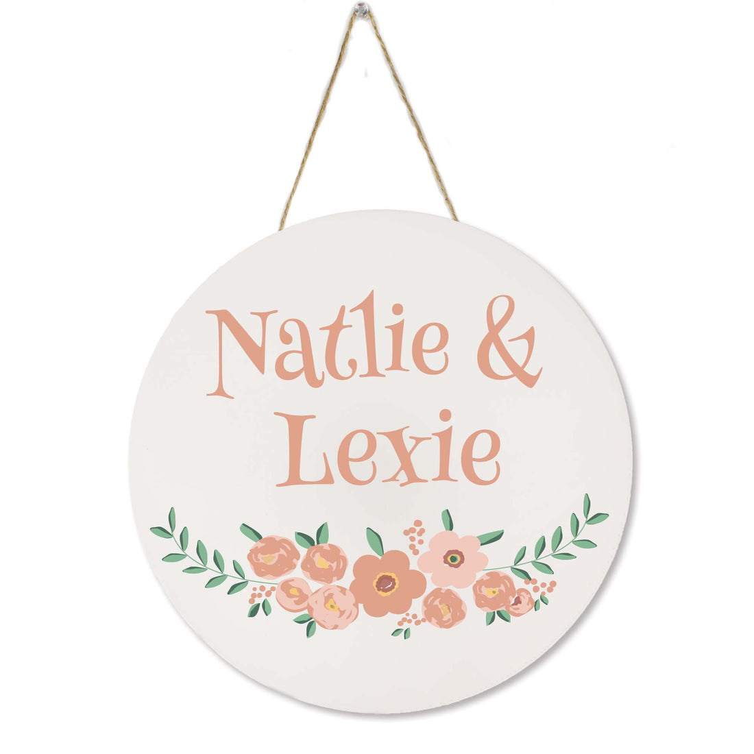 White Circle Sign - Blush Floral - MyBambino.com
