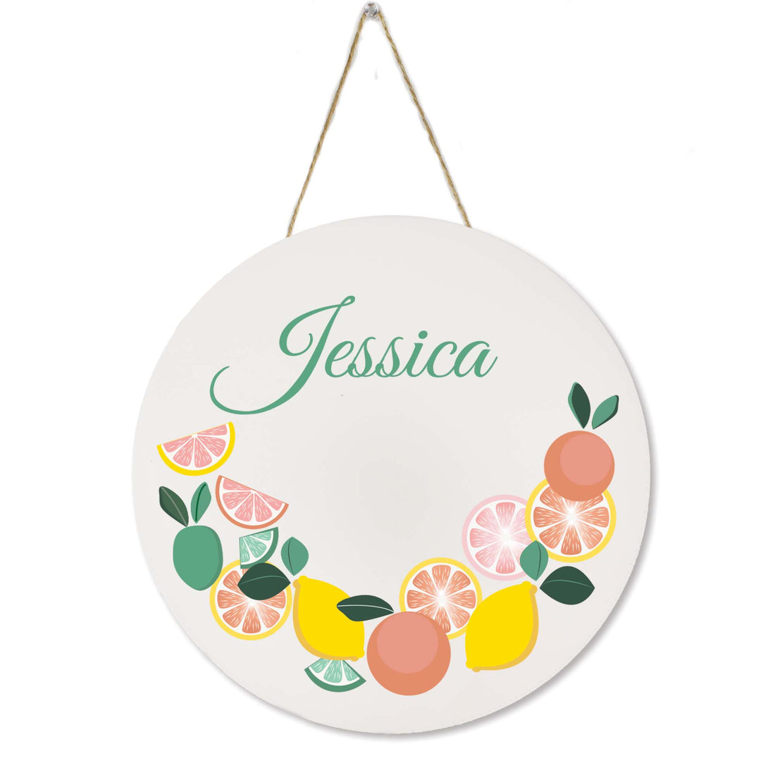 White Circle Sign - Lemon Citrus - MyBambino.com