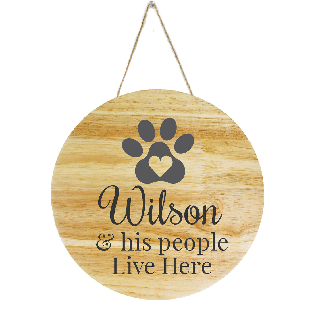 Natural Circle Sign - Paw - Print - Heart - MyBambino.com