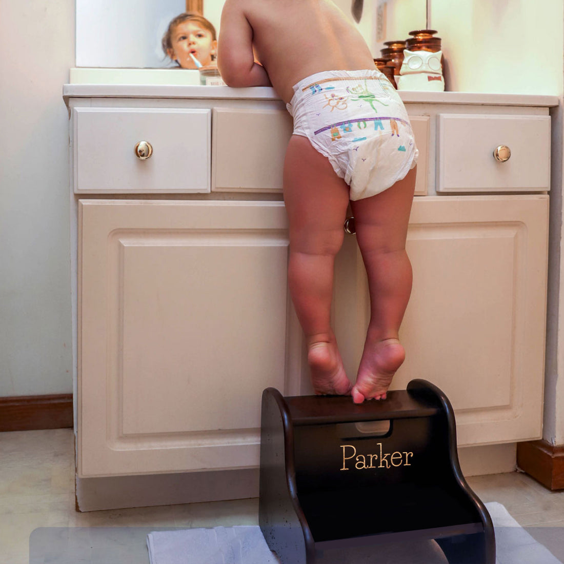 Engraved Child's Two Step Stool 2.0 - MyBambino.com