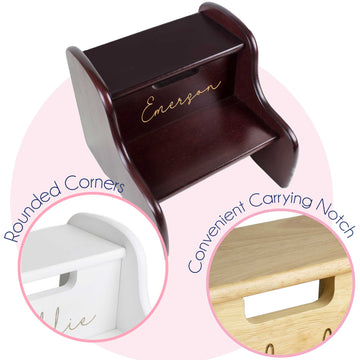 Engraved Child's Two Step Stool 2.0 - MyBambino.com