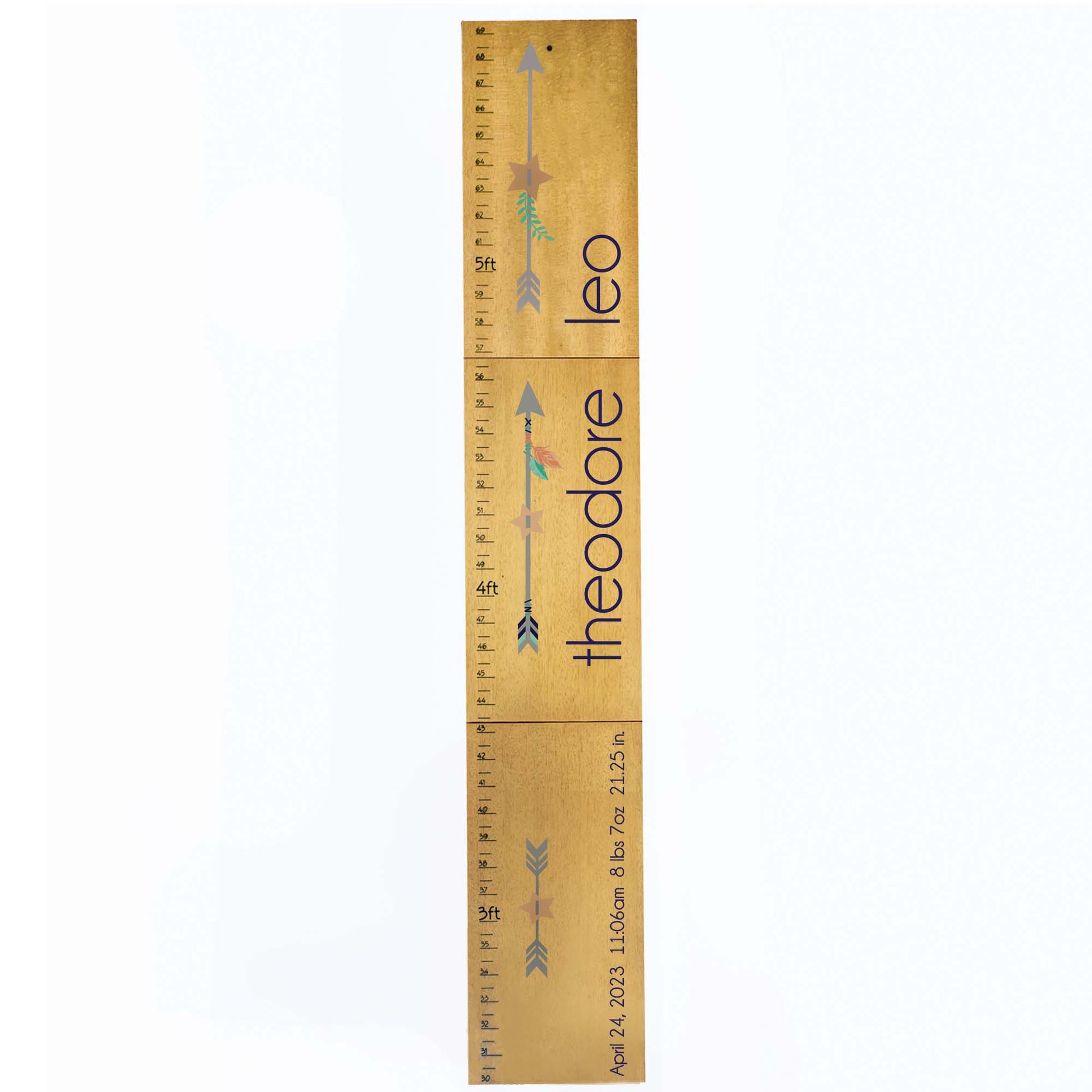 Boys Tribal Arrow Growth Chart with birth information - MyBambino.com