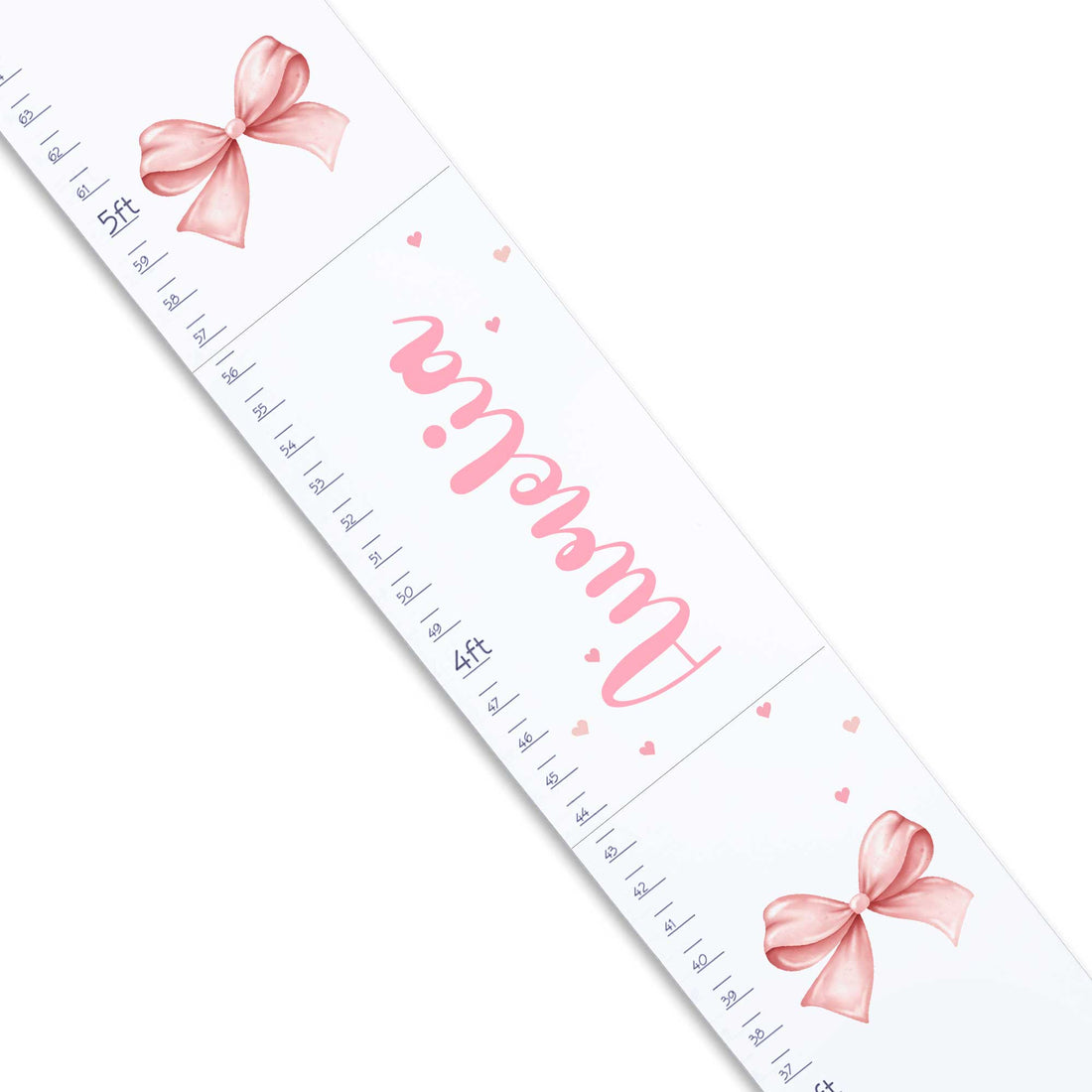 Personalized Pink Bow Growth Chart - MyBambino.com