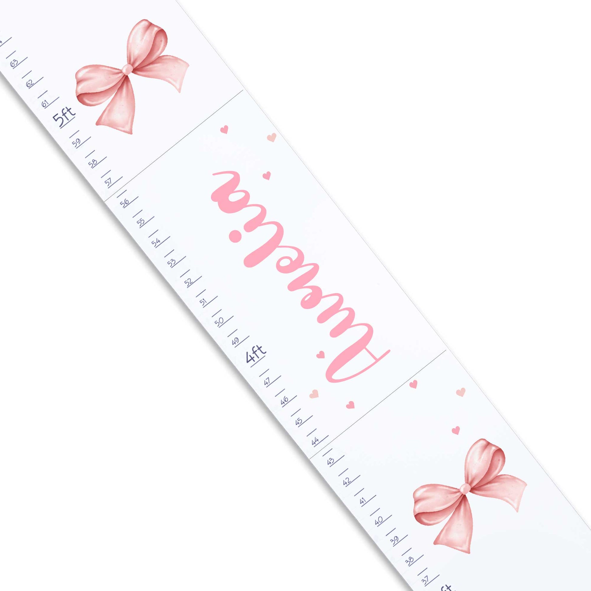 Personalized Pink Bow Growth Chart - MyBambino.com