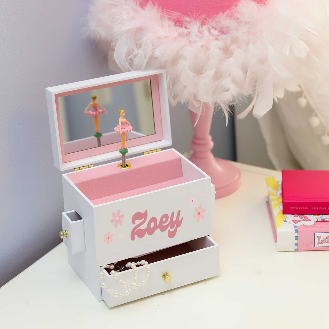 Personalized Deluxe Musical Ballerina Jewelry Box 2.0 - MyBambino.com