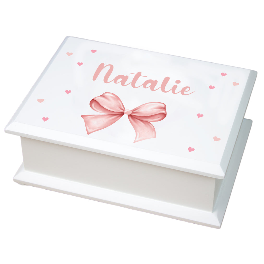 Personalized Pink Bow Lift Top Jewelry Box - MyBambino.com