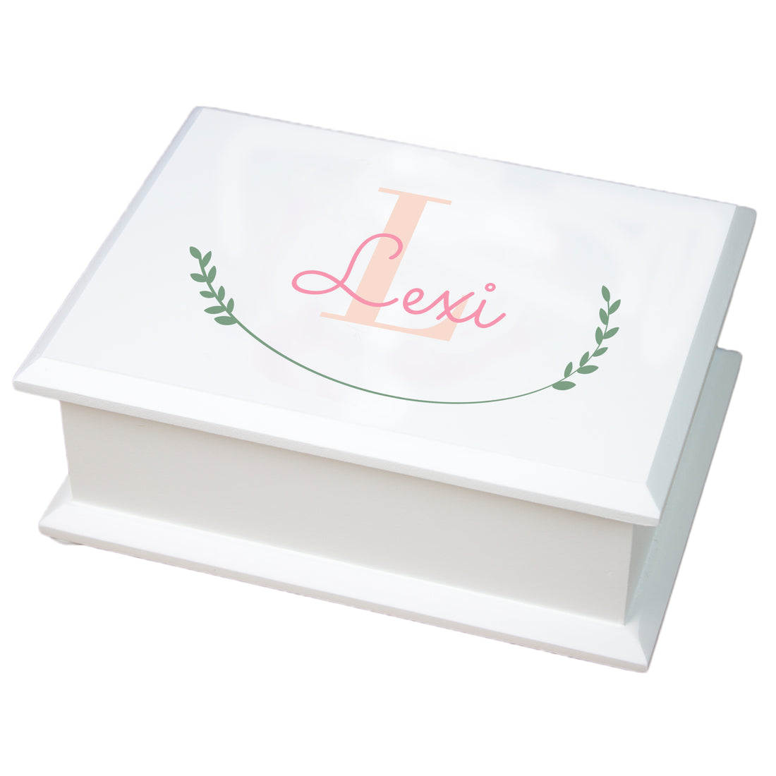 Monogrammed Lift Top Jewelry Box - Monogram Vine - MyBambino.com